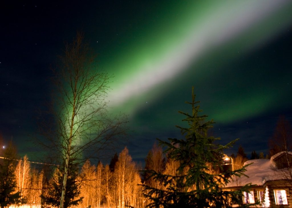 Kans op noorderlicht tijdens kerst in Lapland