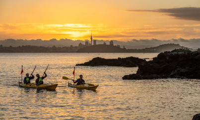Rondreis Nieuw-Zeeland 5 weken - Auckland zonsondergang