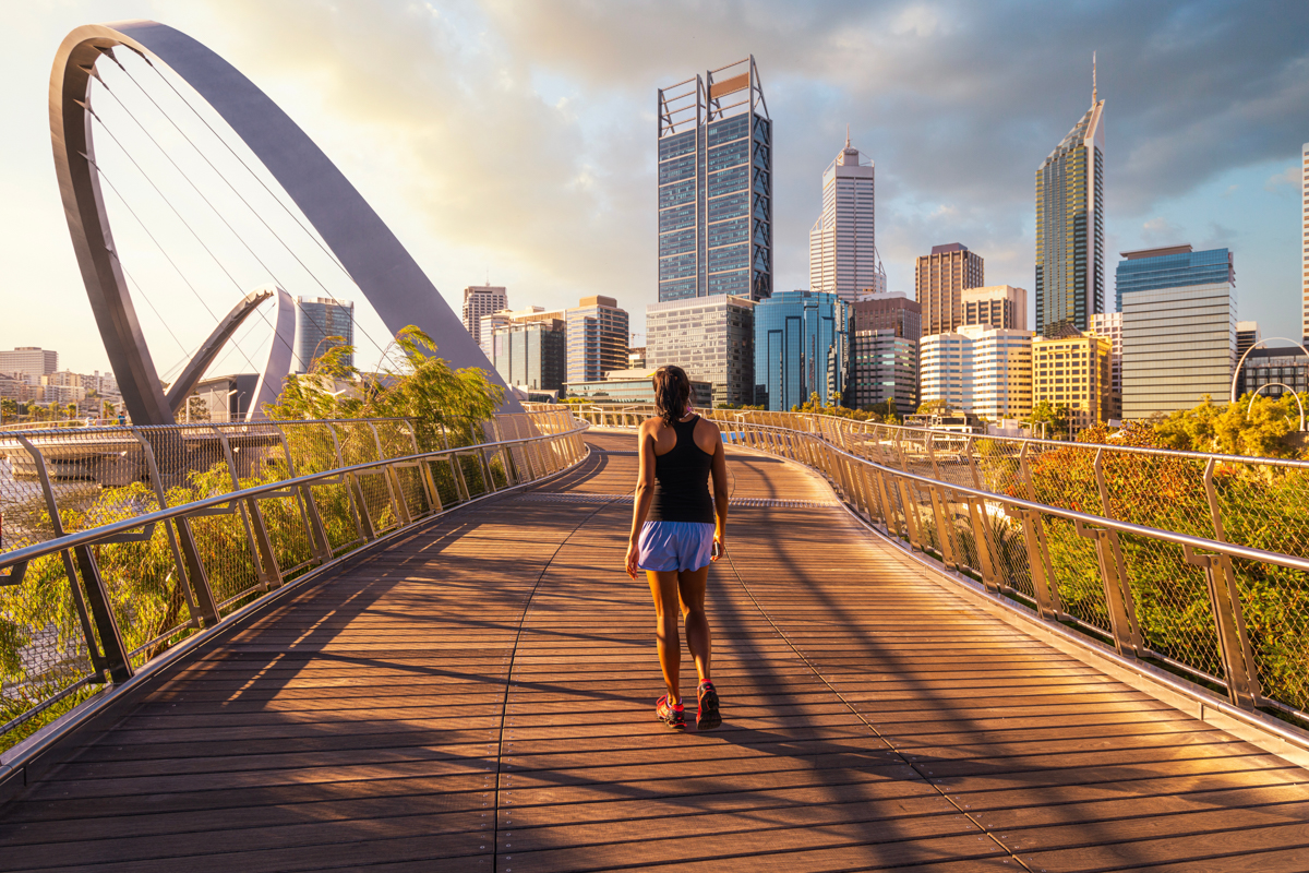 Perth Australie Elizabeth Quay en de Swan River